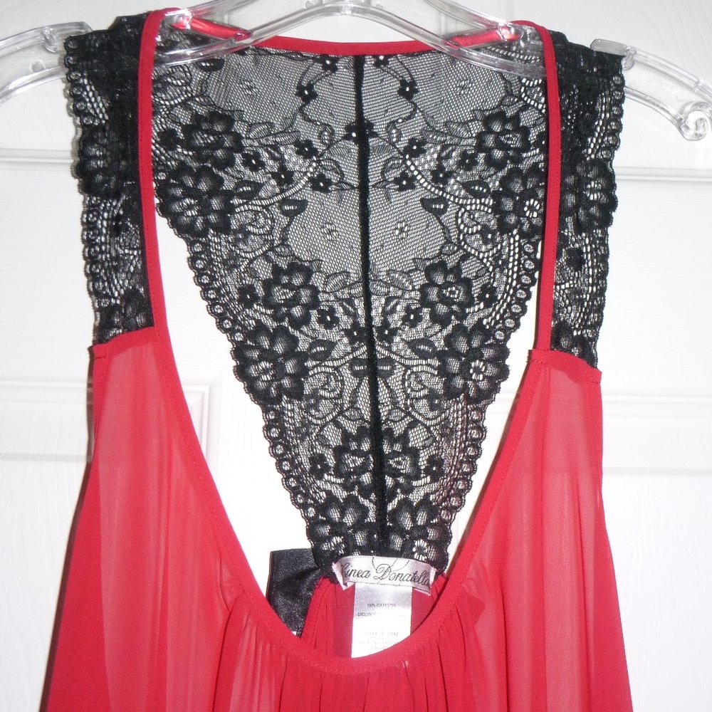 Linea Donatella, Women's Red sheer intimate wear.